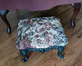 La-Z-Boy Wingback Chair and Floral Footstool - thumbnail 2 of 6