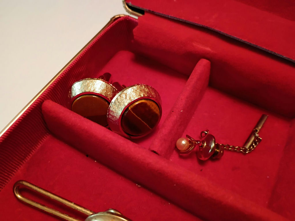 Assorted Cufflinks and Tie Clips in Display Case - image 8 of 8