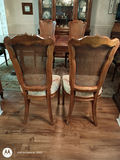 Wood Dining Table and Six Cane-Back Chairs - thumbnail 7 of 15