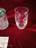 Crystal Jar with Silver-Plated Lid, Spoon, and Two Etched Crystal Glasses - thumbnail 3 of 4