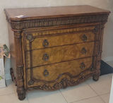Ornate Three-Drawer Wooden Dresser - thumbnail 2 of 5