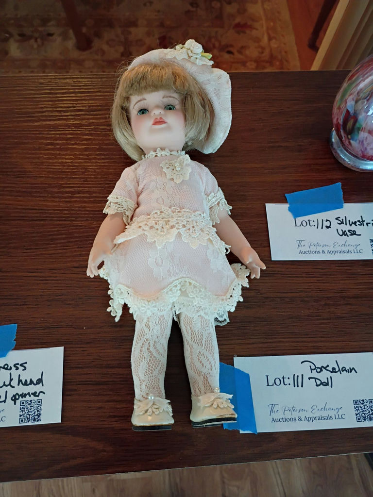 Porcelain Doll in Pink Lace Dress - image 1 of 4