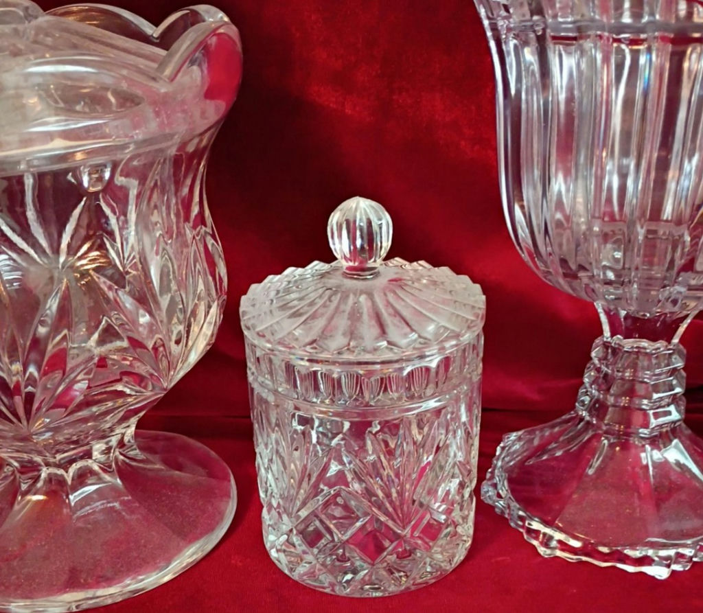 Assorted Cut Glass Decorative Containers and Vase - image 4 of 5