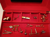 Assorted Cufflinks and Tie Clips in Display Case - thumbnail 3 of 8