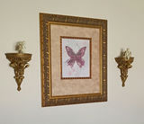 Framed Butterfly Wall Art with Two Decorative Wall Shelves - thumbnail 1 of 5
