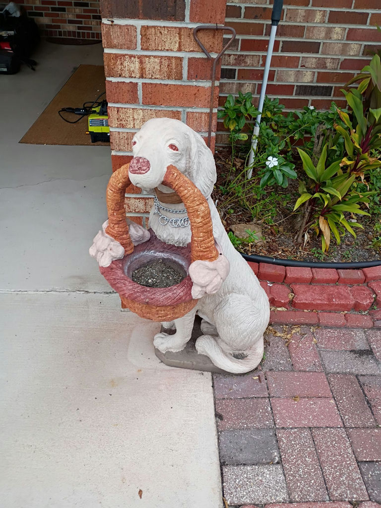 Dog Garden Statue with Basket - image 1 of 3