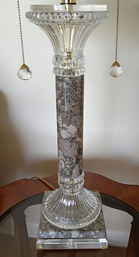 3 Marble and Crystal Table Lamps - image 3 of 10