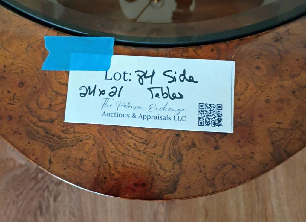 2 Wood Side Table with Glass Insert Top - image 4 of 7