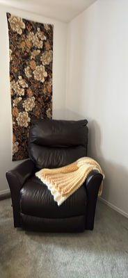 La Z Boy Recliner, Angora Throw Needlepoint Wall Hanging - Image 1 of 9