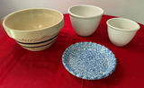 Farmhouse Ceramic bowls and plate set - thumbnail 1 of 7