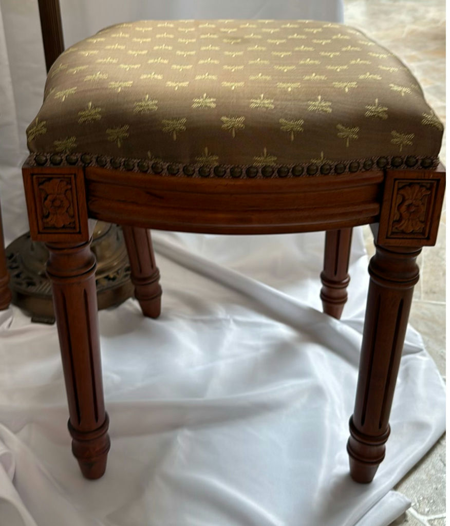 Two Upholstered Stools And A Floor Lamp - image 4 of 8