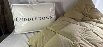 Twin Down Duvet, Cuddledown Synthetic Pillow - Image 1 of 4