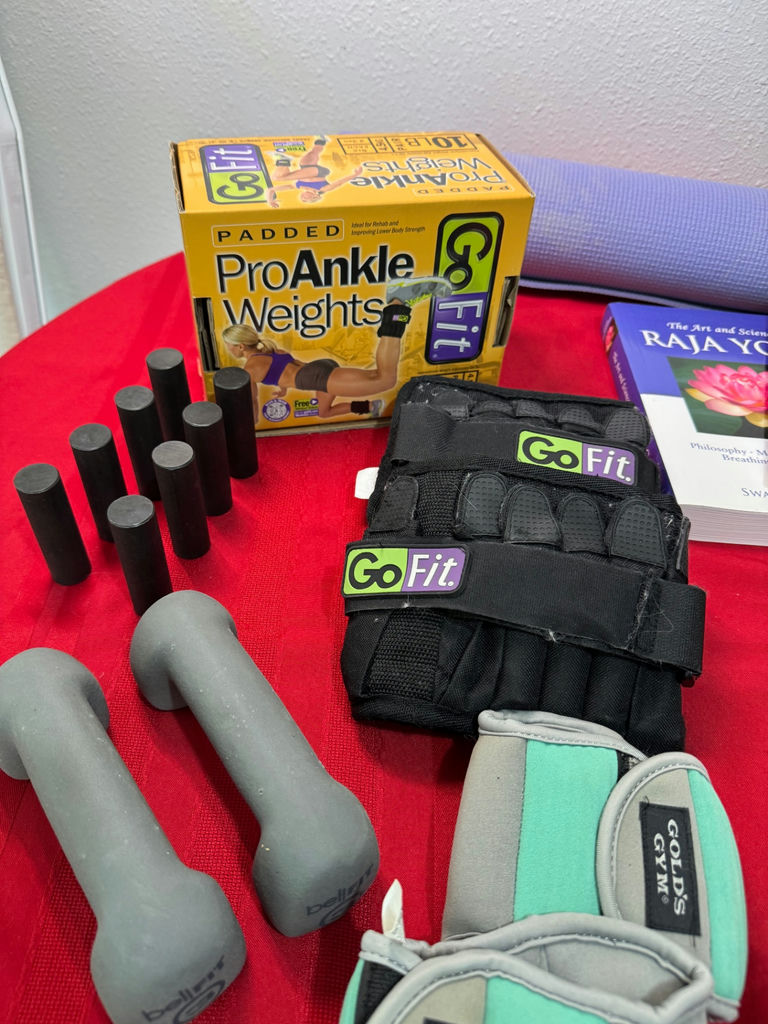 Fitness equipment, yoga mat, massage tools, and meditation books - image 2 of 5