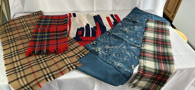 Assorted Patterned Wool Scarves - Image 1 of 4