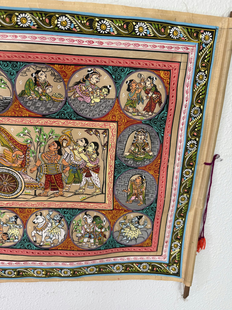Antique Indian Tapestry, and twi Signed Chinese Watercolors - image 5 of 9
