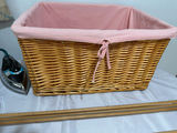 Ironing board with irons, wicker laundry basket, garment bag, and drying rack components - thumbnail 3 of 7