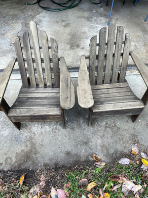Wooden Outdoor Chairs - Image 1 of 4