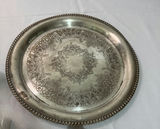 Silver Platter and Delft Blue Candlestick Holders - thumbnail 2 of 6