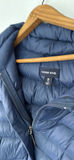 Navy blue Lands' End puffer coat with Adrienne Landau Studio scarf, brown cap and gloves - thumbnail 5 of 13