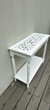 White Wood Intricate Carved Hall Table - thumbnail 1 of 5