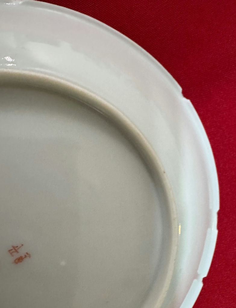 Vintage Japanese Kutani Eggshell Porcelain Tea & Dessert Set - Flying Cranes, 14-Pc - image 12 of 13