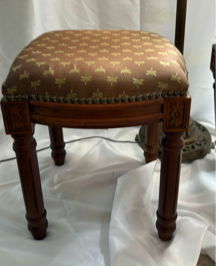 Two Upholstered Stools And A Floor Lamp - image 3 of 8