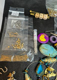 Red leather wallet and assorted jewelry making supplies - thumbnail 4 of 7