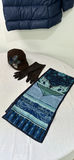 Navy blue Lands' End puffer coat with Adrienne Landau Studio scarf, brown cap and gloves - thumbnail 7 of 13