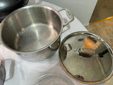 Assorted stainless steel cookware including All-Clad and Farberware pieces with Aroma electric wok - thumbnail 6 of 9
