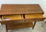 Signed Oil Painting By Henri Rodgers And MCM Inspired Entry Table - thumbnail 11 of 12