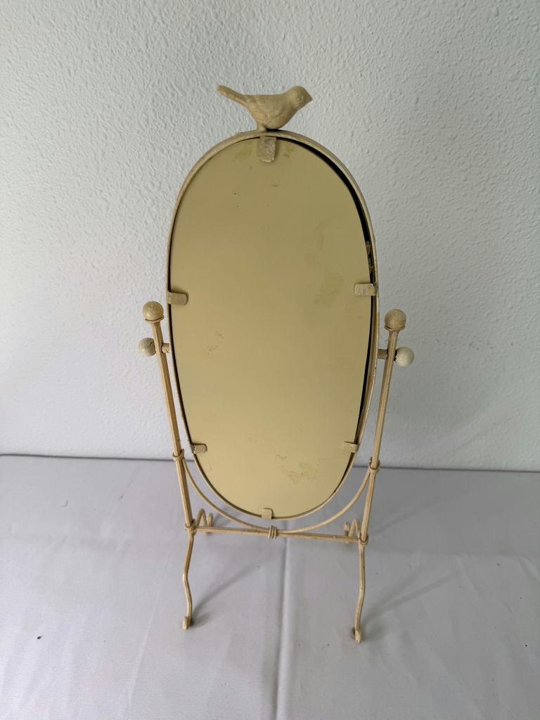 Small Antique Art Items And A Metal Mirror - image 8 of 9