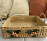 Needlepoint cushions, a woven basket, and a tapestry-top stool - thumbnail 4 of 7