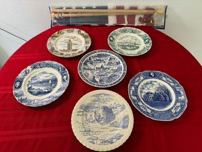 Americana Collectable Plate and Flag Set - Image 1 of 15