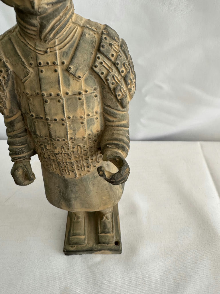 Terracotta Warrior statue, decorative fringe rug, and pottery/stone collection - image 8 of 8