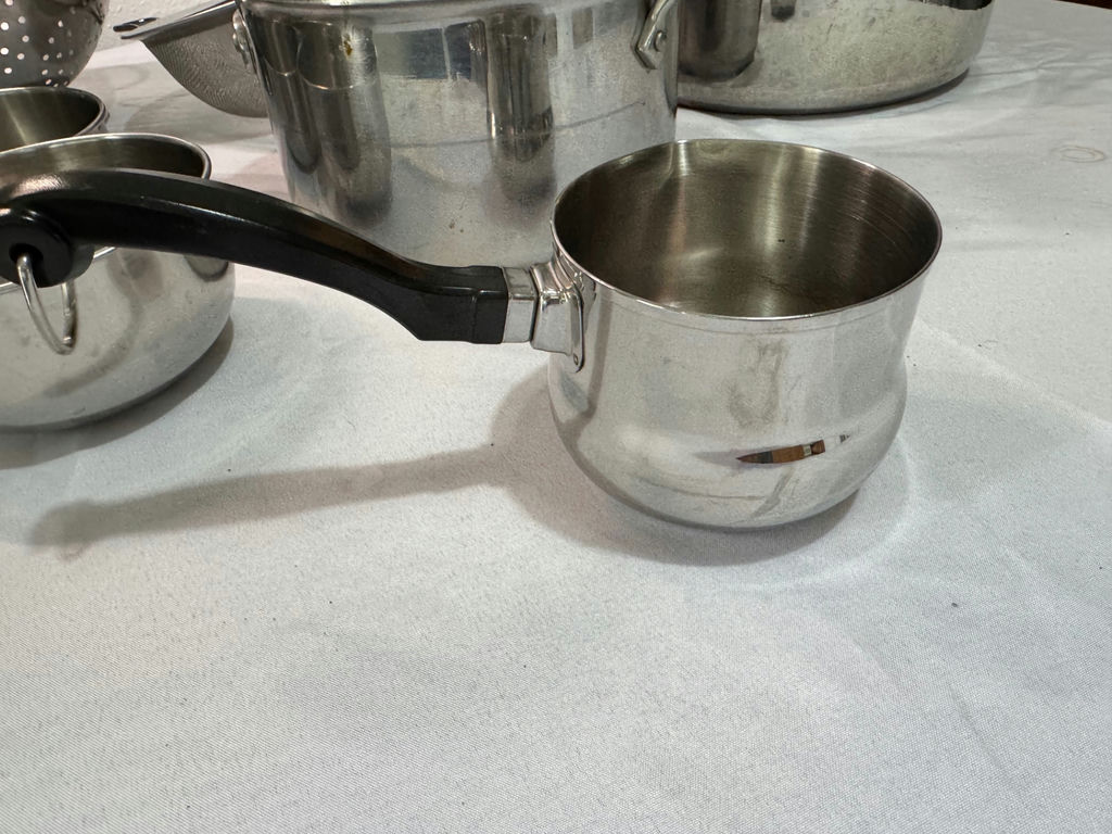 Assorted stainless steel cookware including All-Clad and Farberware pieces with Aroma electric wok - image 3 of 9