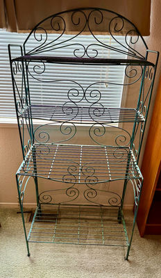 Wrought Iron Folding Bakers Rack - Image 1 of 2