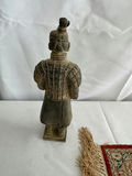 Terracotta Warrior statue, decorative fringe rug, and pottery/stone collection - thumbnail 2 of 8