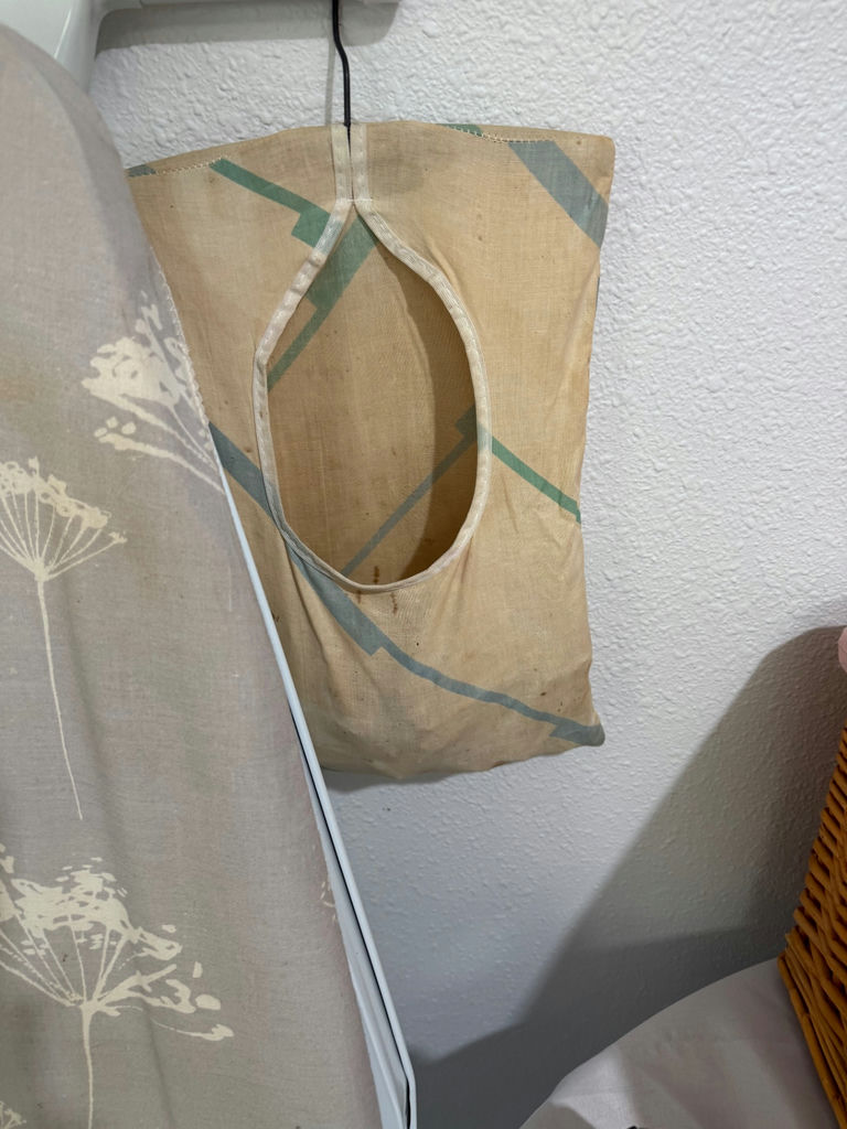 Ironing board with irons, wicker laundry basket, garment bag, and drying rack components - image 5 of 7