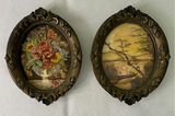 Small Antique Art Items And A Metal Mirror - thumbnail 3 of 9