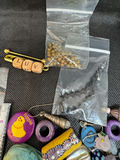Red leather wallet and assorted jewelry making supplies - thumbnail 6 of 7