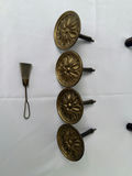 Unique small Table with Pewter top, Brass Curtain Stays - thumbnail 6 of 6