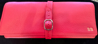 Red leather wallet and assorted jewelry making supplies - Image 1 of 7