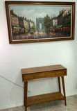 Signed Oil Painting By Henri Rodgers And MCM Inspired Entry Table - thumbnail 2 of 12
