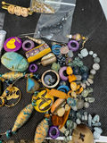 Red leather wallet and assorted jewelry making supplies - thumbnail 5 of 7