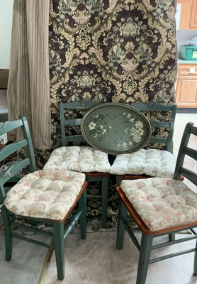 Four Shaker Chairs, A Tapestry And A Vintage MetalTray - Image 1 of 7