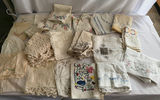 Assorted embroidered vintage linen textiles and fabrics - thumbnail 1 of 4