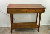 Signed Oil Painting By Henri Rodgers And MCM Inspired Entry Table - thumbnail 10 of 12