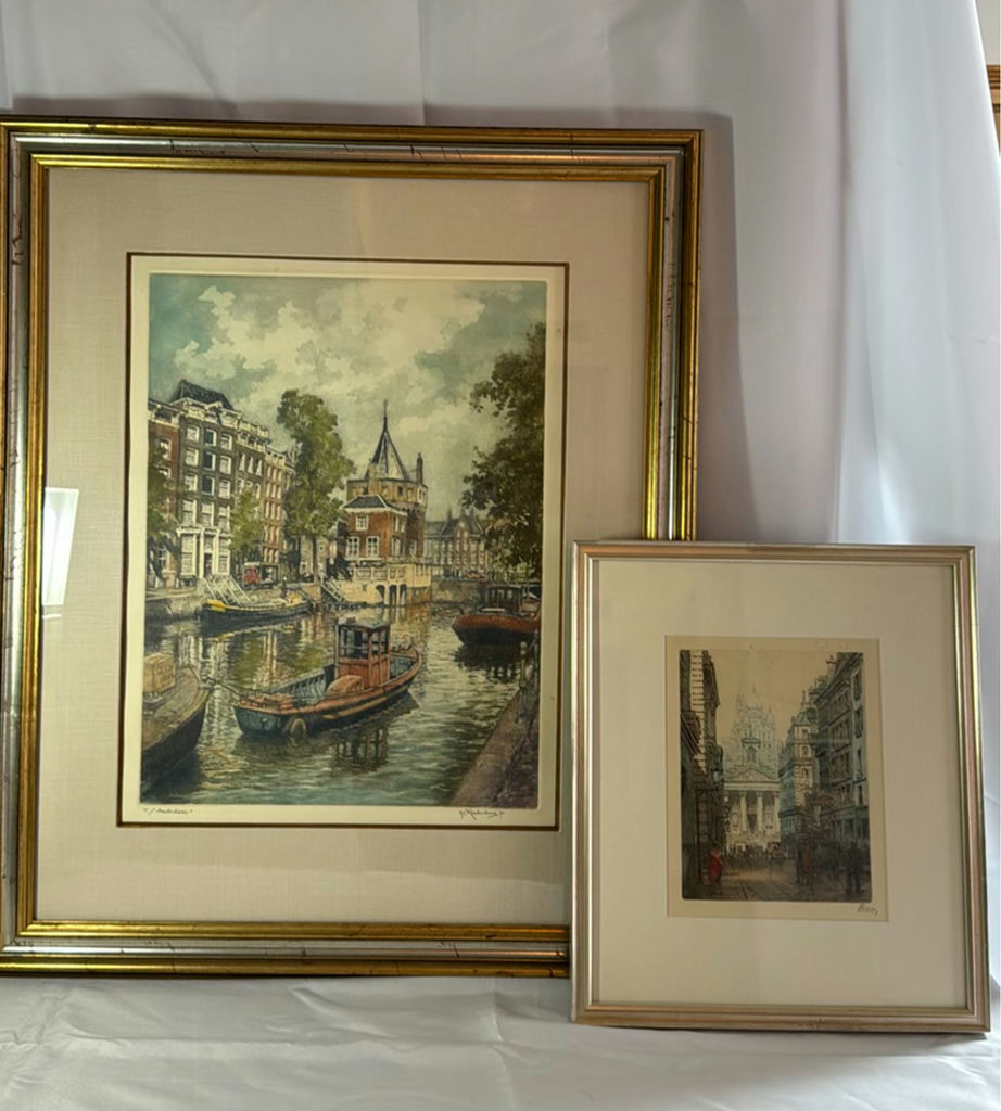 Two framed, signed and numbered Lithos of watercolors - image 1 of 8