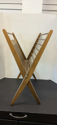MCM Wooden Folding Magazine Rack - Image 1 of 6
