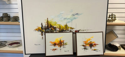 Original Harbor Landscape Paintings - Image 1 of 13